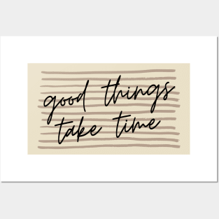 Good Things Take Time Simple Minimal Lines Background  Design Posters and Art